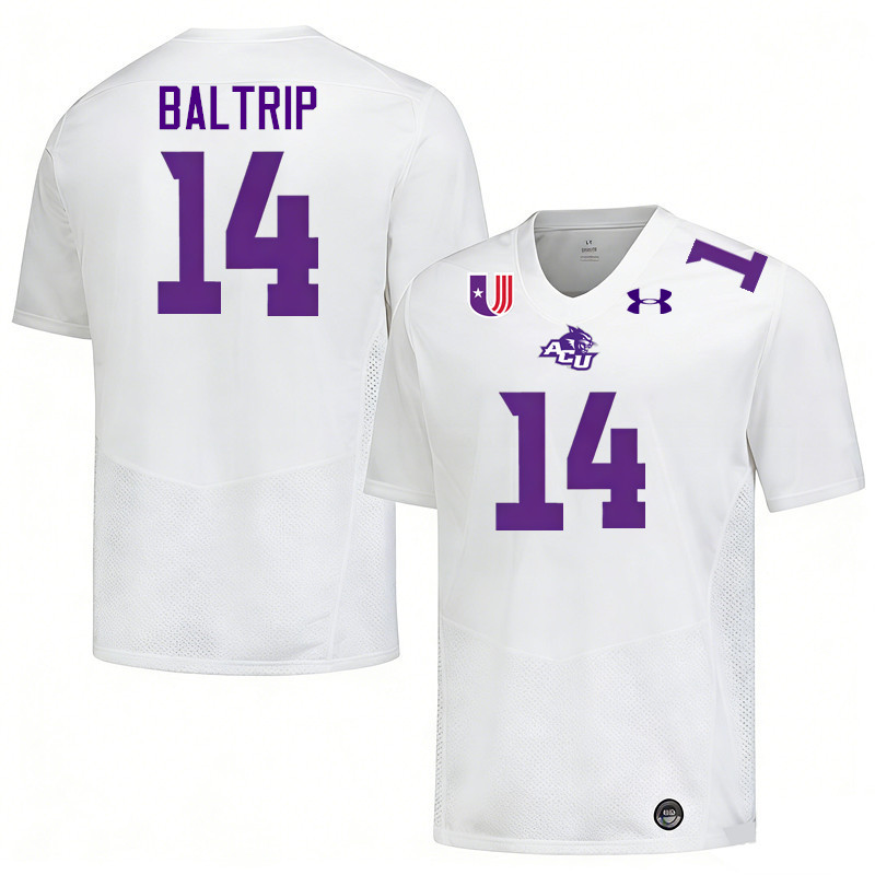 Abilene Christian Wildcats #14 Raydrian Baltrip College Football Jerseys,Uniforms Stitched-White